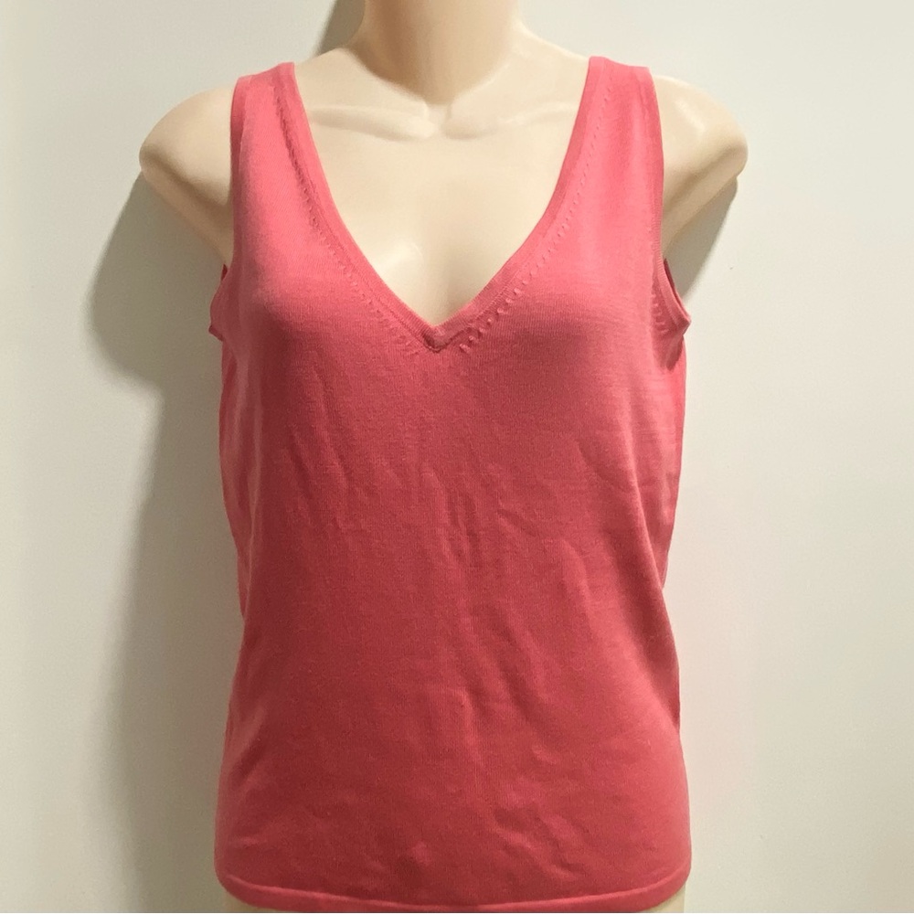 J. Crew Silk Stretch Deep V - Neck Knit Office Minimalist Capsule Tank Top XS
